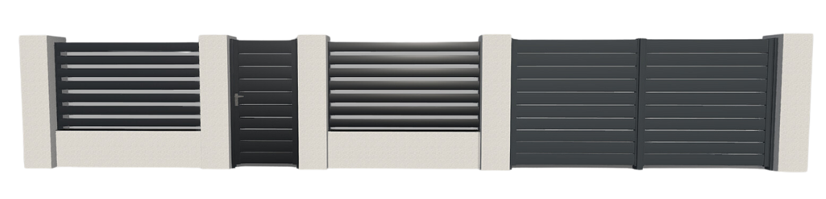 Projekt ogrodzenia palisadowego - wizualizacja